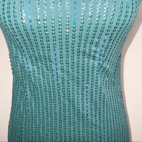 Ann Taylor loft green sequin scoop neck tee - Picture 6 of 8